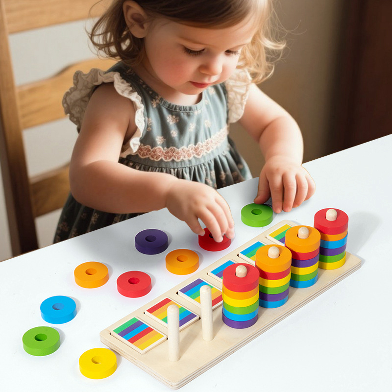 Gymnastic Ring Wood - Montessori Gra Treningowa Pamięci i Dopasowywania