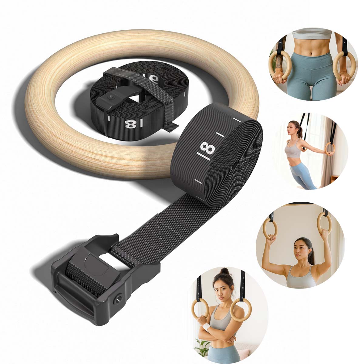 Regulowane drewniane kółka gim – Gymnastic Ring Wood recenzja i cena